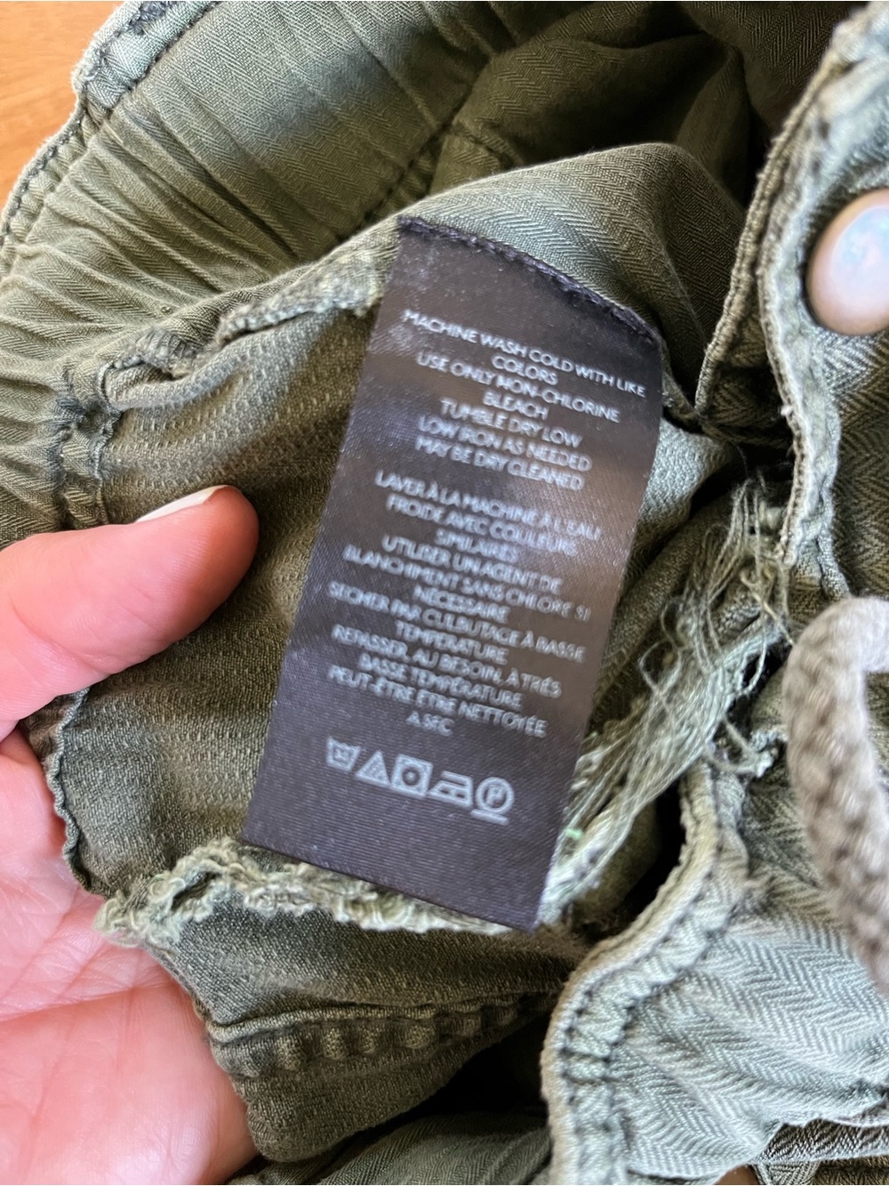 Free People Olive Green Utility Cargo low rise Pants XS cotton - Picture 4 of 11